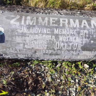 ZIMMERMAN Agnes Dalton 1925-1961