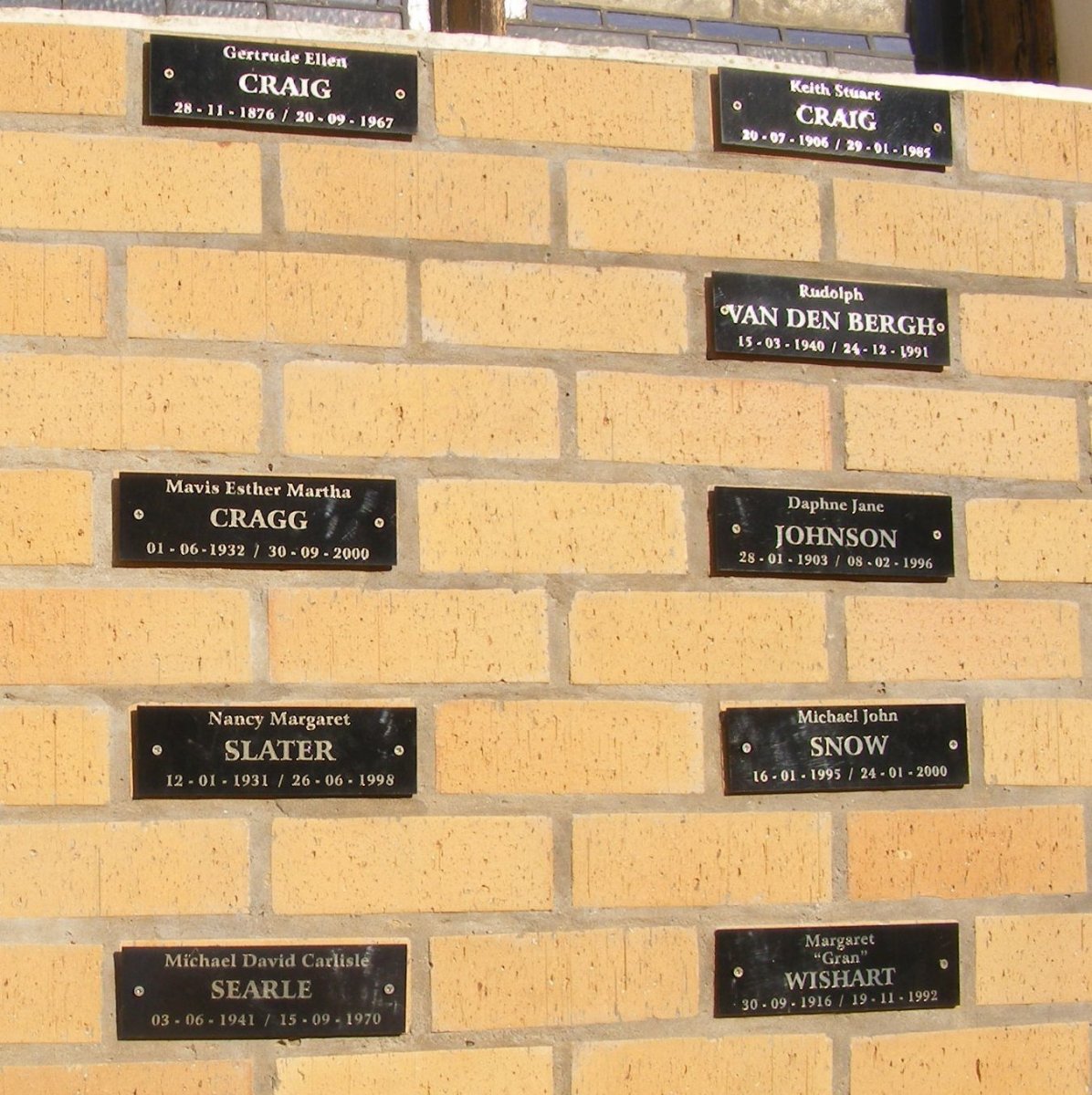 5. Trinity Presbyterian Church, Memorial Wall