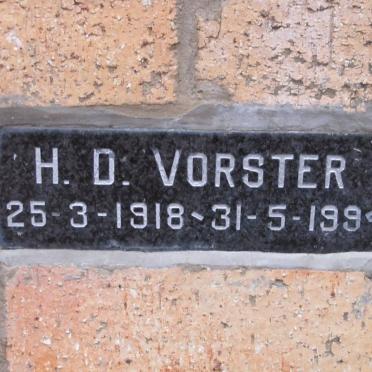 VORSTER H.D. 1918-1994