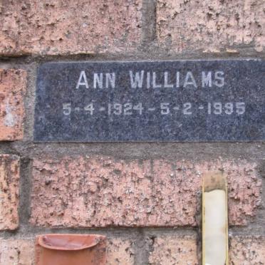 WILLIAMS Ann 1924-1995