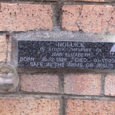 HOLLICK Jean Elizabeth 1928-2009