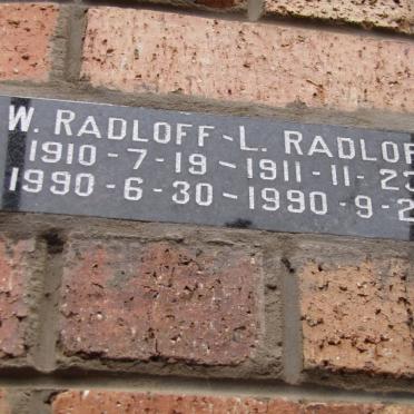 RADLOFF W. 1910-1990 :: RADLOFF L. 1911-1990