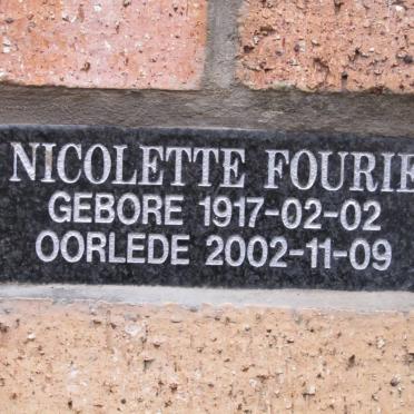 FOURIE Nicolette 1917-2002