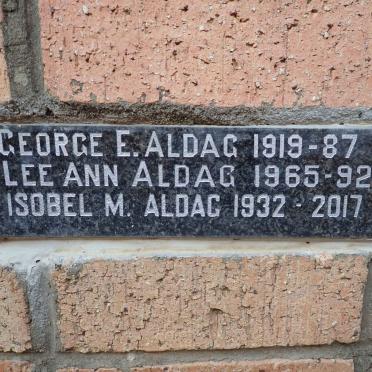 ALDAG George E. 1919-1987 :: ALDAG Isobel M. 1932-2017 ::  ALDAG Lee Ann 1965-1992