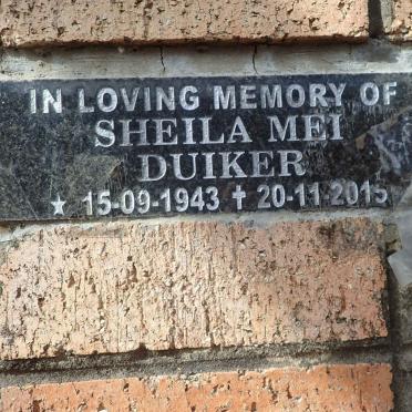 DUIKER Sheila Mei 1943-2015