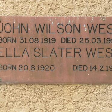 WEST John Wilson 1919-1997 &amp; Ella Slater 1920-1991