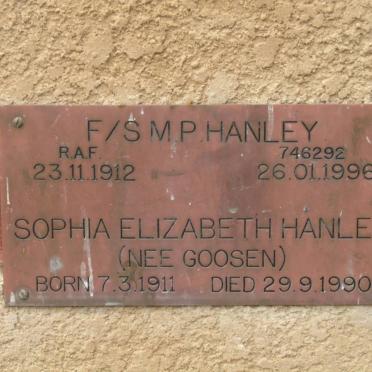HANLEY M.P. 1912-1996 &amp; Sophia Elizabeth GOOSEN 1911-1990