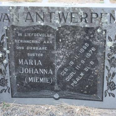 ANTWERPEN Maria Johanna, van 1898-1978