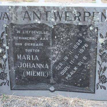ANTWERPEN Maria Johanna, van 1898-1978