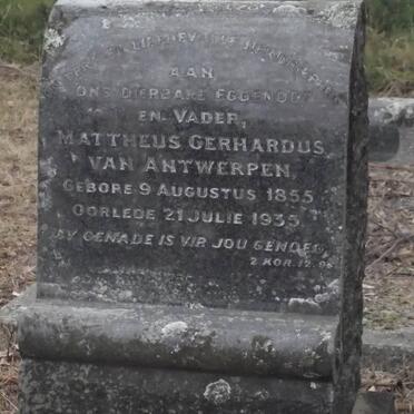 ANTWERPEN Mattheus Gerhardus, van 1855-1935