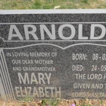 ARNOLDS Mary Elizabeth 1944-2011