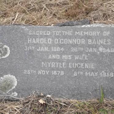 BAINES Harold O'Connor 1884-1946 &amp; Myrtle Eugenie 1878-1956