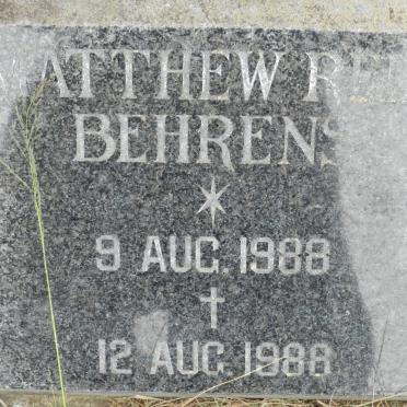 BEHRENS Matthew Reid 1988-1988