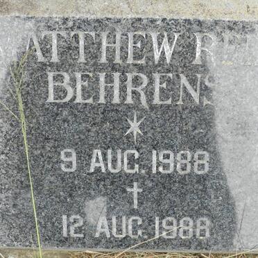 BEHRENS Matthew Reid 1988-1988