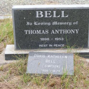 BELL Thomas Anthony 1898-1953 &amp; Doris Kathleen SIMPSON 1906-1974