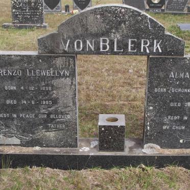 BLERK Lorenzo Llewellyn, von 1898-1985 &amp; Alma Alwilde SCHONKEN 1894-1985