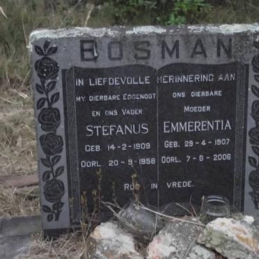 BOSMAN Stefanus 1909-1958 &amp; Emmerentia 1907-2006