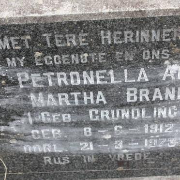 BRAND Petronella Anna Martha nee GRUNDLING 1912-1973