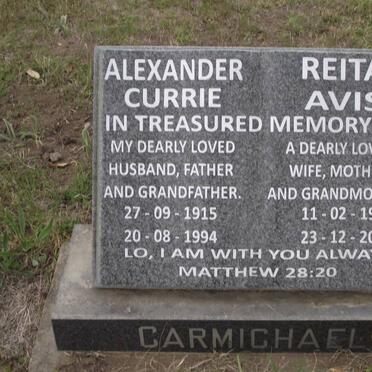CARMICHAEL Alexander Currie 1915-1994 &amp; Reita Avis 1921-2010