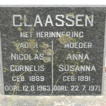 CLAASSEN Nicolas Cornelis 1889-1963 &amp; Anna Susanna 1891-1971