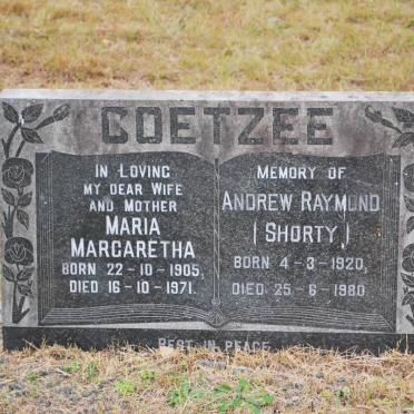 COETZEE Andrew Raymond 1920-1980 &amp; Maria Margaretha 1905-1971