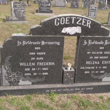 COETZER Willem Frederik 1925-1998 &amp; Helena Edith VOSLOO 1931-1983