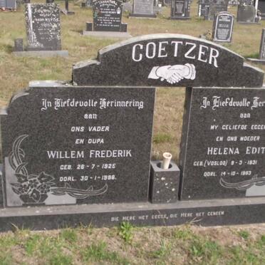 COETZER Willem Frederik 1925-1998 &amp; Helena Edith VOSLOO 1931-1983