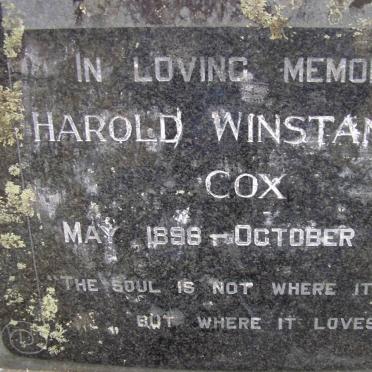 COX Harold Winstanley 1898-1955