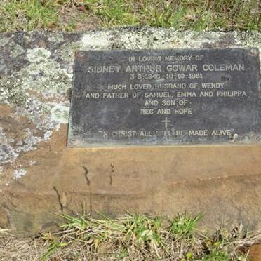 COLEMAN Sidney Arthur Gowar 1948-1981