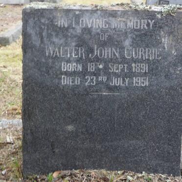 CURRIE Walter John 1891-1951
