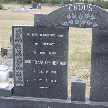 CROUS Dirk Francois Hendrik 1926-1974