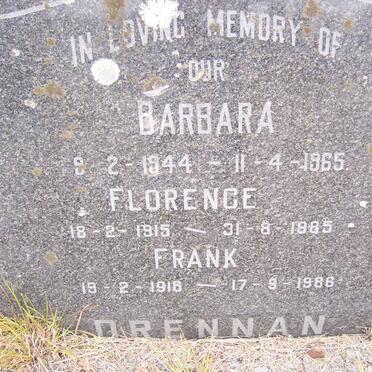 DRENNAN Frank 1916-1986 &amp; Barbara 1944-1965 :: DRENNAN Florence 1915-1985 &amp; Frank 1916-1986