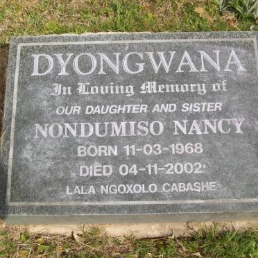DYONGWANA Nondumiso Nancy 1968-2002