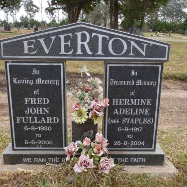 EVERTON Fred John Fullard 1930-2005 &amp; Hermine Adeline STAPLES 1917-2004