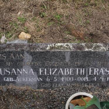 ERASMUS Susanna Elizabeth nee ACKERMAN 1900-1961