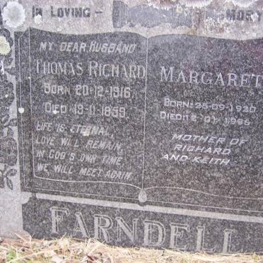 FARNDELL Thomas Richard 1916-1959 &amp; Margaret 1920-1996