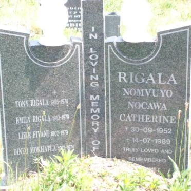 FIYANI Lizie 1902-1979 :: RIGALA Tony 1905-1974 :: RIGALA Emily 1910-1979 :: RIGALA Nomvuyo Nocawa Catherine 1952-1989