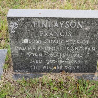 FINLAYSON Francis née PRETORIUS 1945-1984