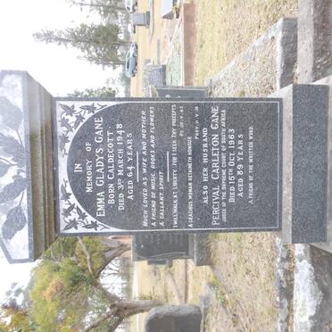 GANE Percival Carleton -1963 &amp; Emma Gladys CALDECOTT -1948