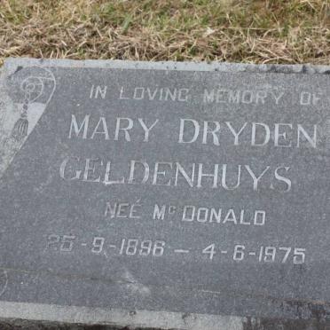 GELDENHUYS Mary Dryden nee Mc DONALD 1896-1975