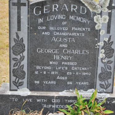 GERARDY George Charles Henry -1940 &amp; Augusta -1971