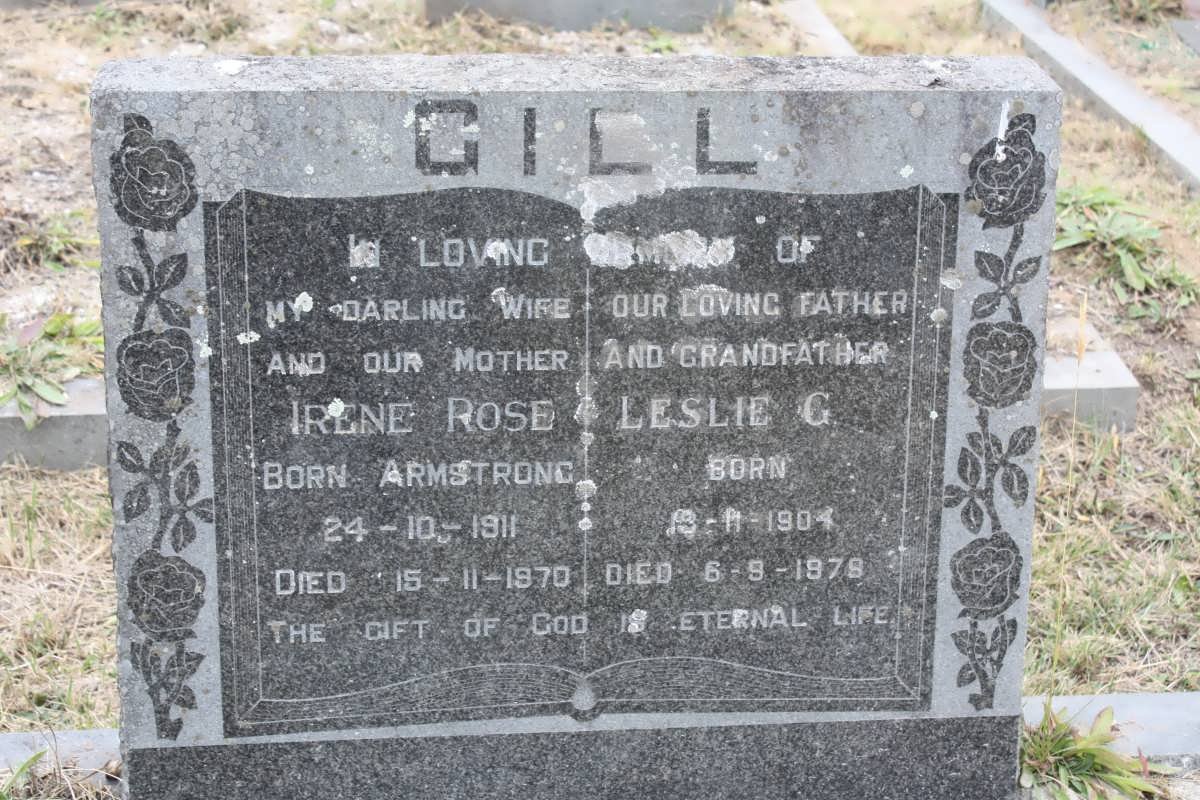 GILL Leslie G. 1904-1979 &amp; Irene Rose ARMSTRONG 1911-1970