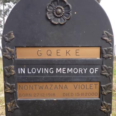 GQEKE Nontwazana Violet 1918-2000