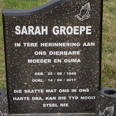 GROEPE Sarah 1949-2011