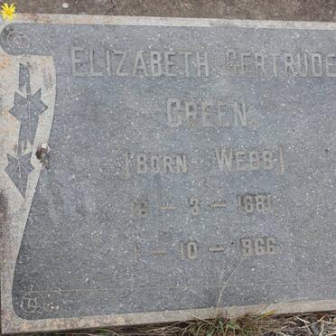 GREEN Elizabeth Gertrude nee WEBB 1881-1966