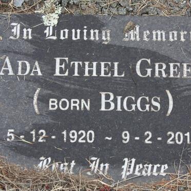 GREEN Ada Ethel nee BIGGS 1920-2011