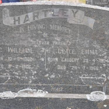 HARTLEY Eric William 1902-1966 &amp; Grace Emma CAUDERY 1904-1966
