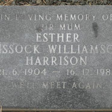 HARRISON Esther Kissock Williamson 1904-1989