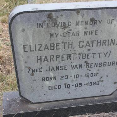 HARPER Elizabeth Cathrina nee JANSE VAN RENSBURG 1905-1988