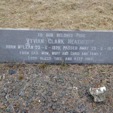 HEATHCOTT Vyvian Clark nee McLEAN 1928-1970